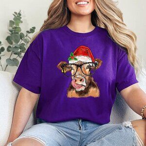 Christmas Sweatshirt,Cute Cow Christmas Sweatshirt,